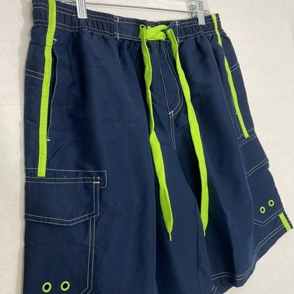 MagcoMsen Swim Board Shorts NWT Pockets, Mesh Lined, Elastic Waist, Navy Blue,XL - Picture 3 of 8